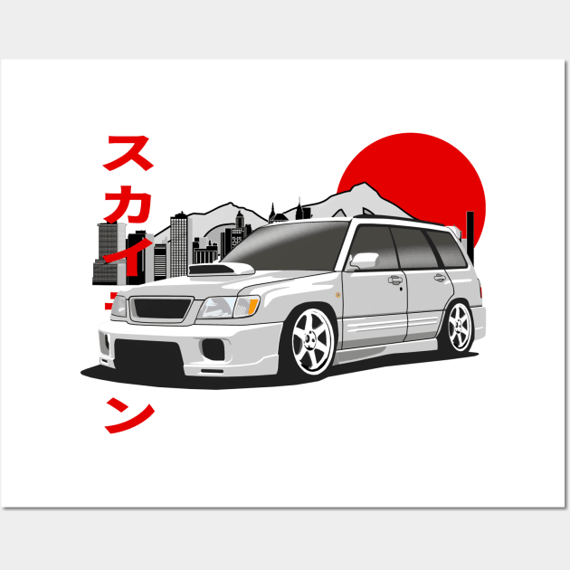 Subaru Forester SF Japanese Retro Style Wall Art by Rebellion Store